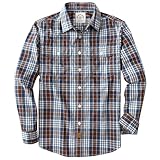 Dubinik® 5oz Camisas para Hombre de Manga Larga a Cuadros Prácticos Bolsillos Dobles Cómoda y Casual