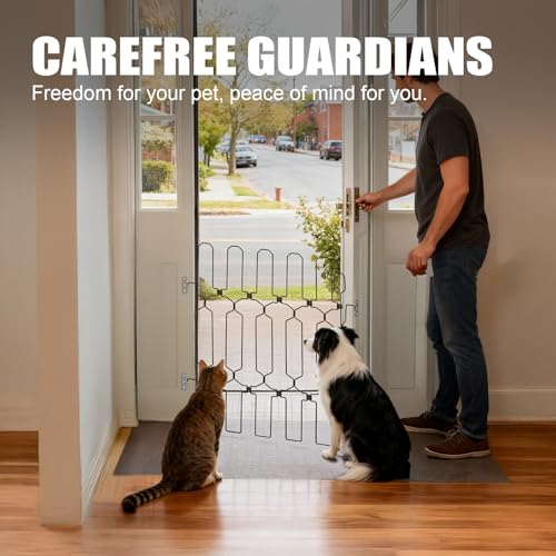 Retractable Dog Gate for Front Door, 26" Wide x 30.7" Tall Safety Metal Pet Gate for Dogs When Opening, Easy Install Front Entry Dog Door Barrier - Image 6