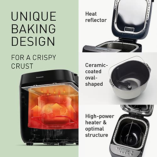 Panasonic Croustina Brotbackautomat SD-ZD2010 für Krustenbrot (18 Programme, Brotmaschine, glutenfrei, knuspriges Brot, Vollkorn-Krustenbrot), schwarz – Bild 4