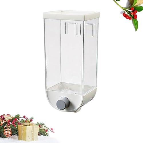 Miniatura 9 de Hemoton Dispensador de alimentos secos Montado en la pared Caja dispensadora de cereales para cereales, nueces, frijoles, caramelo, arroz, avena,