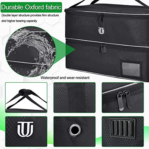 Jaffzora Golf Trunk Organizer, 2 Layers Waterproof Car Golf Locker Storage Bag With Ventilated Compartment For 2 Pairs Of Shoes, Golf Accessories Gifts For Men, Black #TOP2