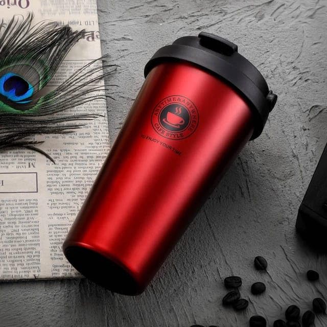 YUNIVERSE500ML Coffee Mug Creative Stainless Steel Travel Mug Double Wall Vacuum Insulated Tumbler Wide Mouth Tea Cup with Lid