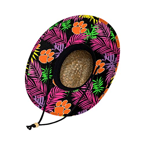 Image of FOCO Men's NCAA College Team Logo Floral Straw Sun Hat