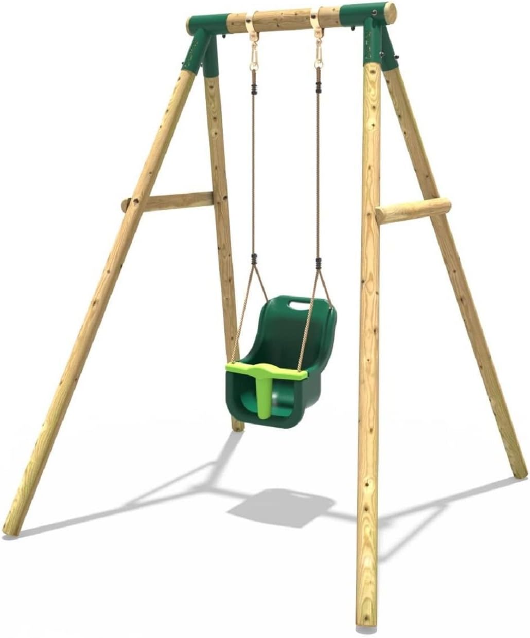 Rebo Baby Wooden Garden Swing Set - Pluto | OutdoorToys | Strong and Sturdy Children's Swing Set, Pressure Treated Timber, Soft-Feel Ropes, Baby Swing Seat