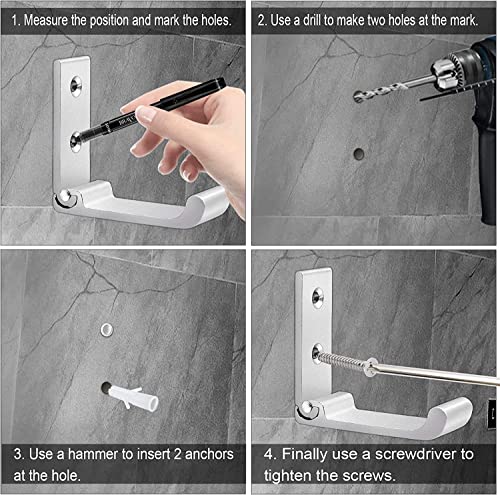 Ammaker Folding Wall Coat Hook,Adhesive Foldable Hooks 8 Pcs,Aluminum Alloy Heavy Duty Single Towel Hook, Hanging Jackets Headset Robe Clothes Hat （Silver） #TOP2