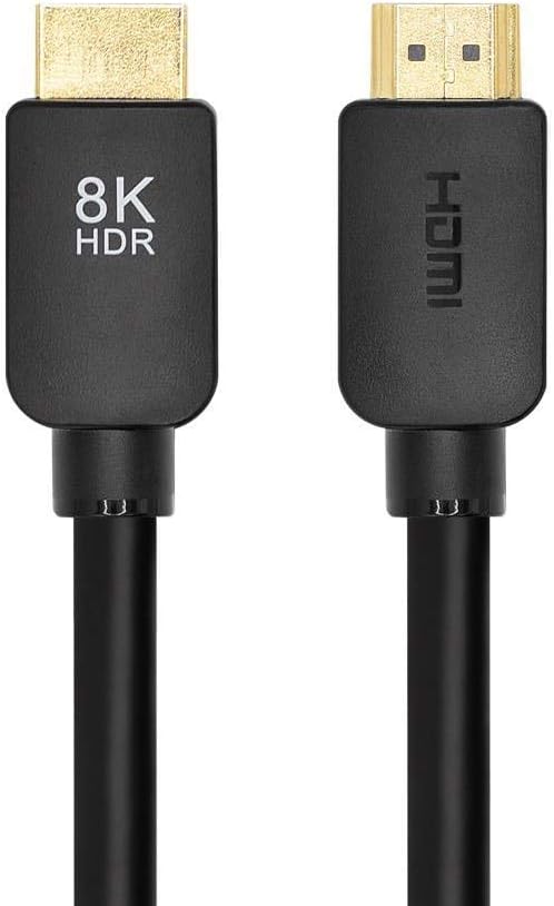 8K Certified Ultra High Speed HDMI 2.1 Cable - 48Gbps, Compatible with Sony PlayStation, Microsoft Xbox Series X and S, 10 feet, Black
