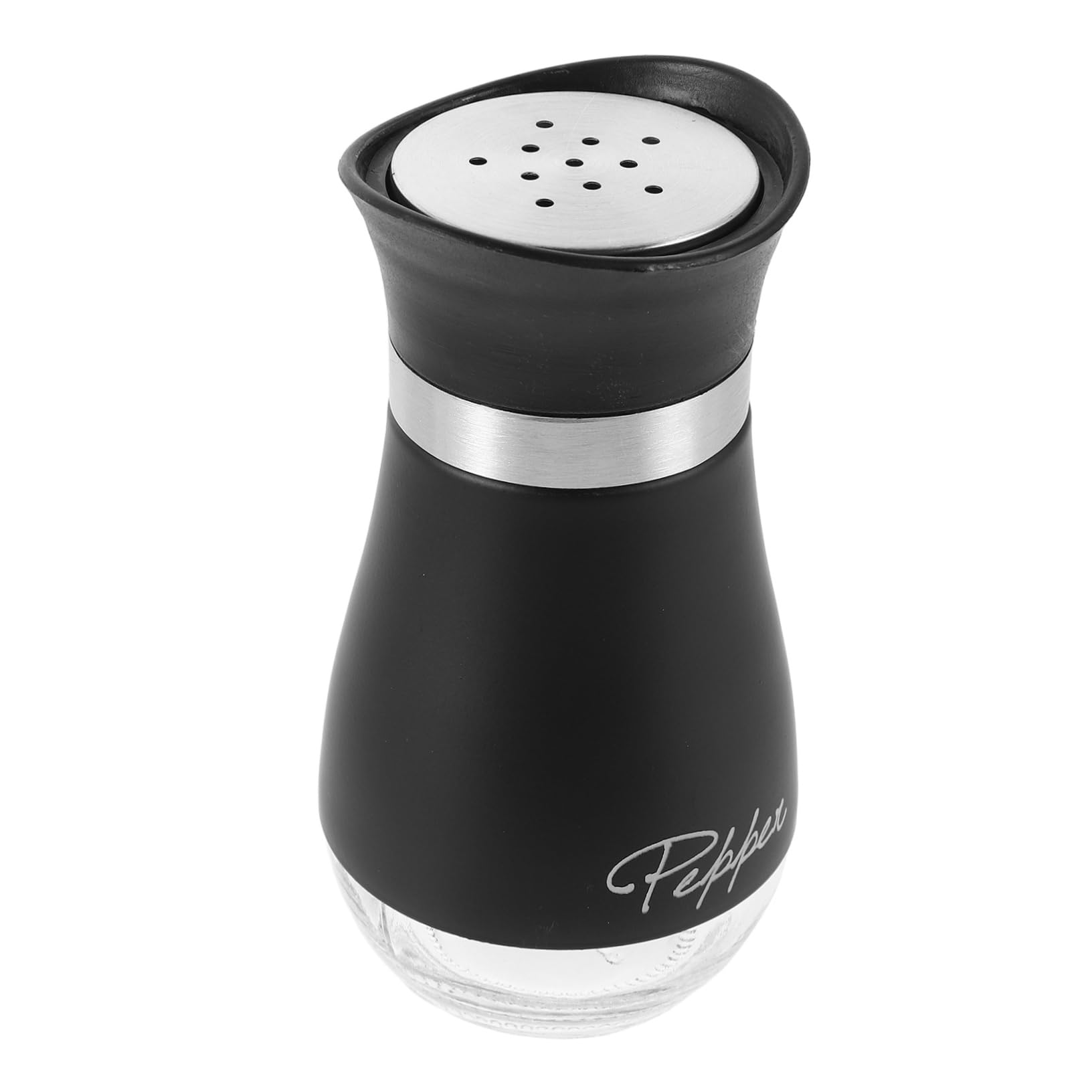 Sosoport Stainless Steel Glass Condiment Organizer Versatile Spice Jar for Salt Pepper Sugar and Seasonings Moistureproof Lid Clear Visibility for Home and Restaurant Use