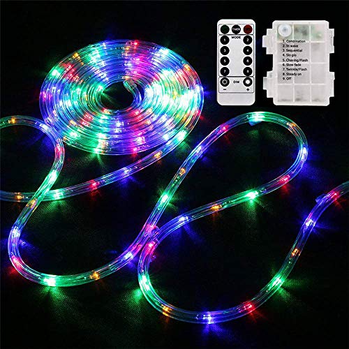 YoungPower LED Rope Lights Outdoor Battery Operated String Lights 40ft 120LED Strip Light