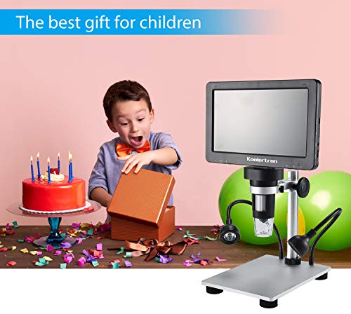 7 Inch Lcd Digital Usb Microscope With 32G Tf Card,Koolertron Upgraded 12Mp 1-1200X Magnification Camera Video Recorder,Wired Remote,Rechargeable Battery For Circuit Board Soldering Pcb Coins Outdoor #TOP7