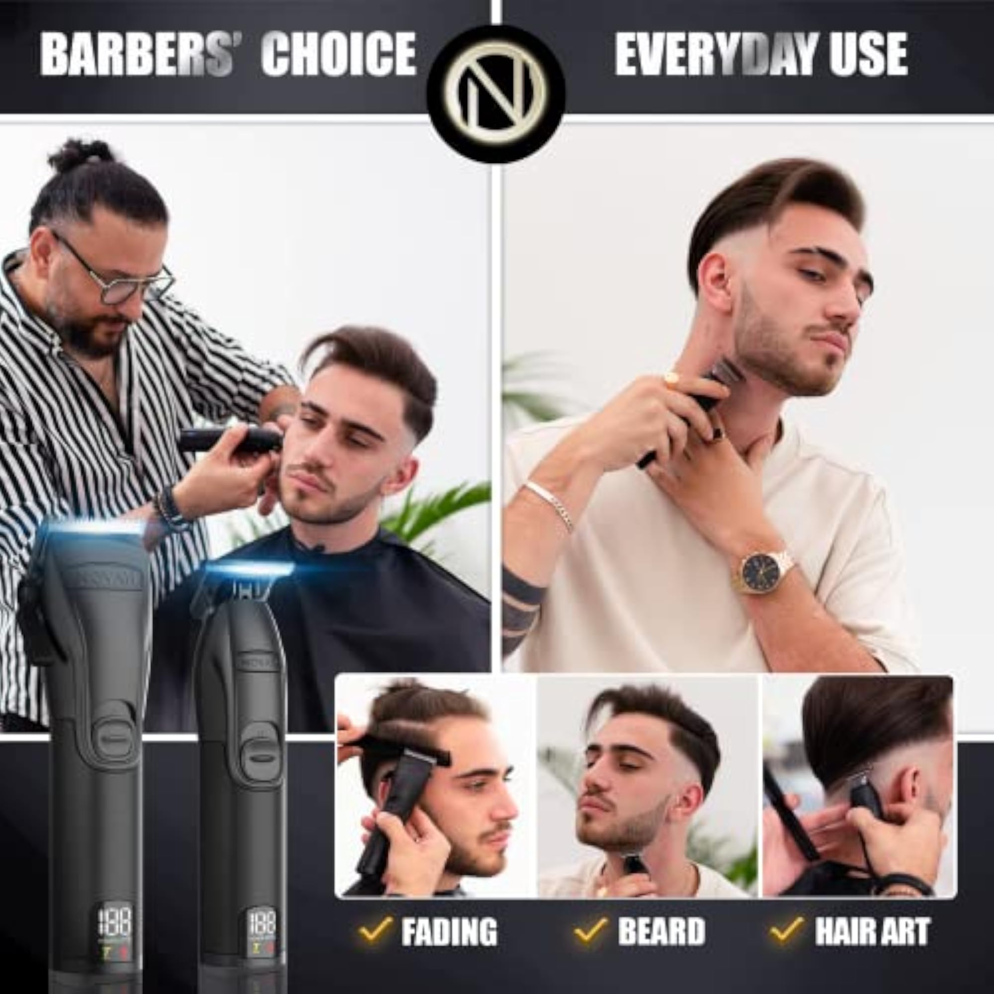 Professional Hair Clippers and Trimmer Kit for Men