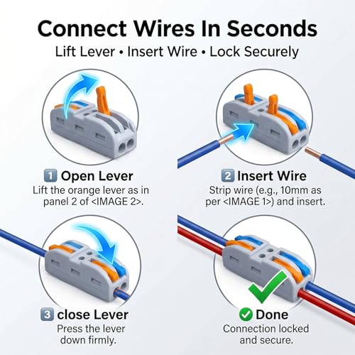 Image of XELYTON Wire Clip Connector, Universal Connection Terminals, Circuit Inline Splices Electric Connectors, Quick Connect & Freely Assemble Electrical Splicing Kit for Compact (2 In 2 Out, 20)