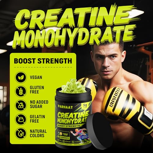 Image of NSF Certified Creatine Gummy - Creatine Monohydrate Gummies 5g for Men & Women - Boost Focus,Strength, and Endurance, Vegan, Gluten-Free, Non-GMO, 2.5 Gram Creatine per Gummy (Kumquat 90 ct)