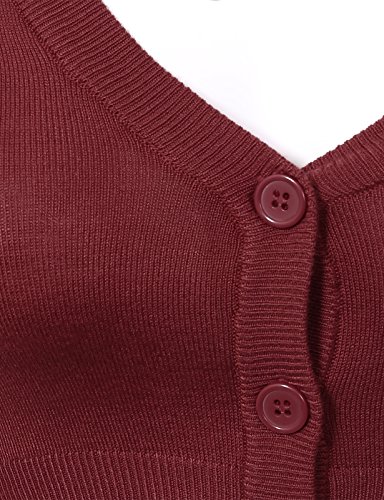 Image of Allsense Women's Cropped Bolero Shrug Cardigan | 3 /4 Sleeve, Button Down, Lightweight Knit Sweater
