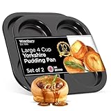 Wrenbury Yorkshire Puddingform für 4 Tassen, robust, antihaftbeschichtet, Yorkshire Puddingform, 10 Jahre Qualitätsgarantie, Backblech, Yorkshire Puddings (2er-Set)