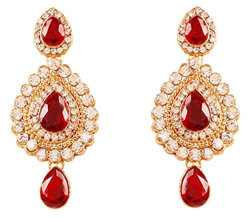 Touchstone Indian Bollywood Desire Contemporary Diamond Look White Rhinestone Faux