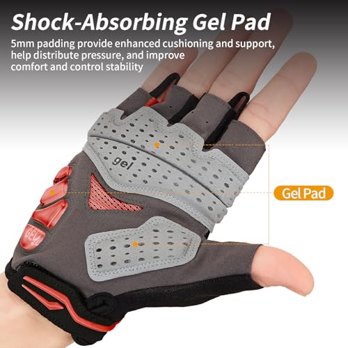 Image of Souke Sports Mens Cycling Gloves with Gel Pads Half Finger Bike Gloves Lightweight Anti-Slip Shock-Absorbing for MTB Road Biking