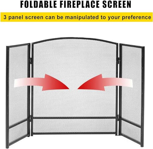 Cubierta ignífuga de malla de acero con rejilla para chimenea y panel protector 5