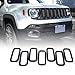 GLEEDSG Negro 7Pcs Parrilla Delantera del Coche Parrillas de Parachoques Delantero Insertos Parrilla, para Jeep Renegade 2015-2017