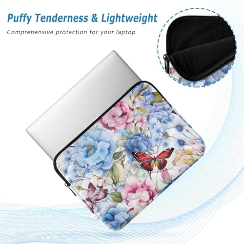 Funda para portátil de 13-14 pulgadas con diseño floral y mariposas miniatura 5