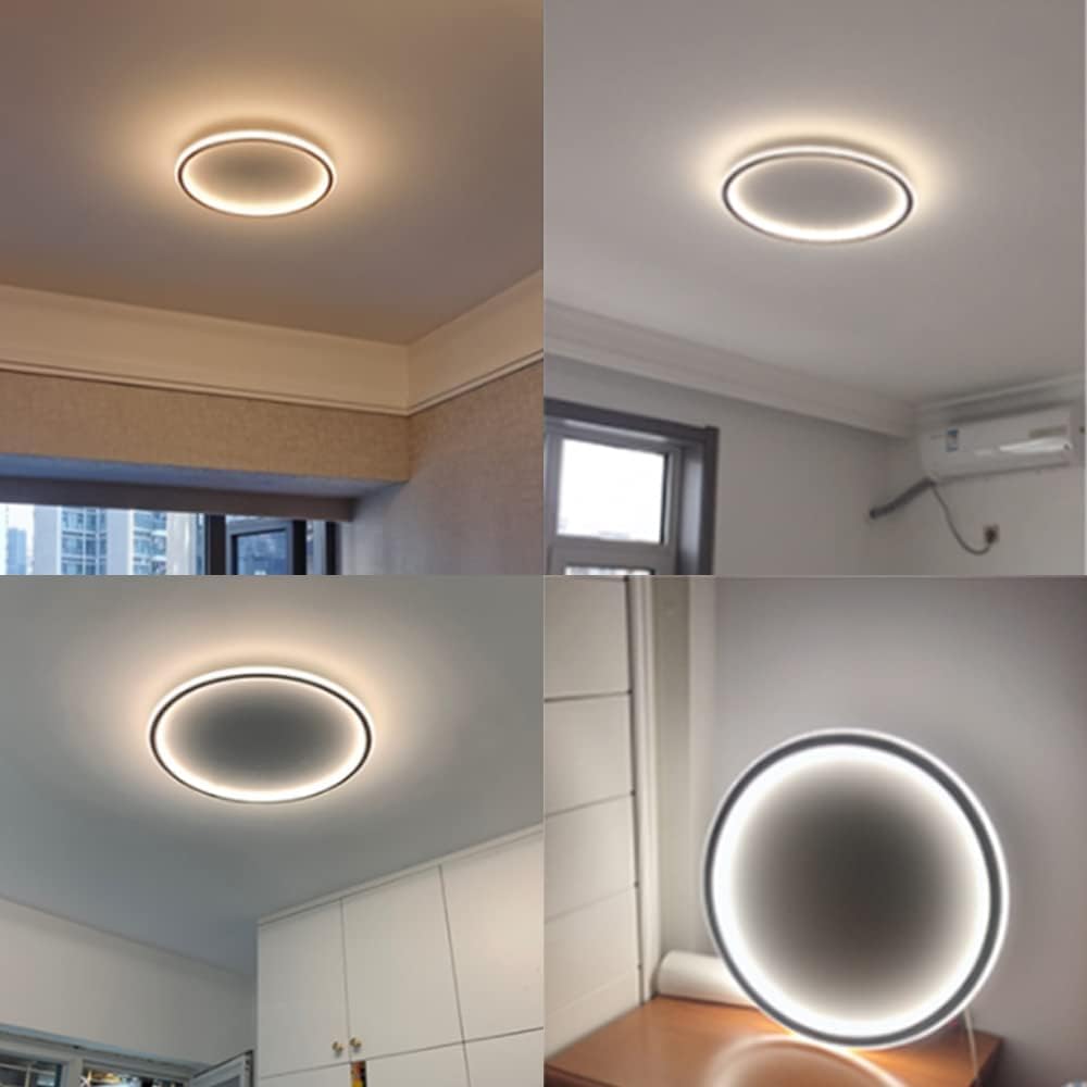 Dimmable LED Flush Mount Ceiling Light Fixture with 3000K-6000K Light Color Adjustable,66W 24Inch Close to Ceiling Lamp Modern Round Lights for Home Bedroom Kitchen, White Recessed Indoor Lighting