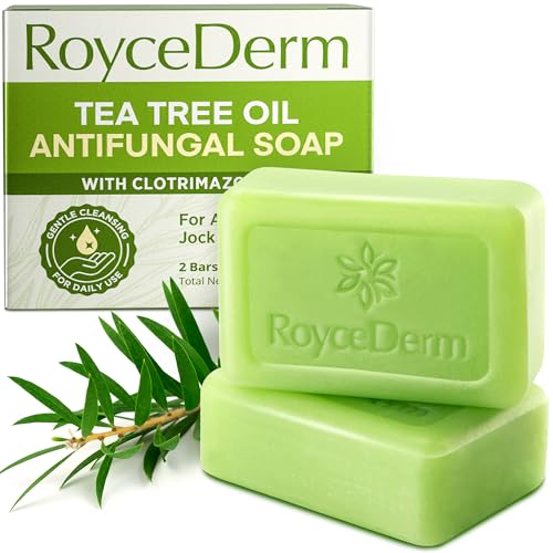 Oiangna Antifungal Soap, Tea Tree Antifungal Soap Bar for Back Acne, Athlete's Foot, Tinea, Ringworm, Jock Itch, Face & Body Wash Soothing Care for Men And Women, Relief of Itchy