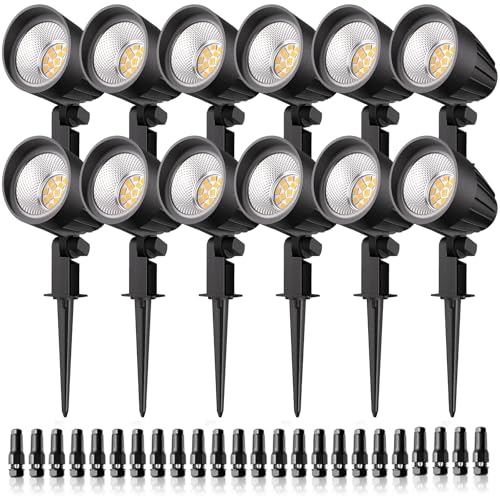 CRODIAL Low Voltage Landscape Lighting, 15W LED Landscape Spotlights with