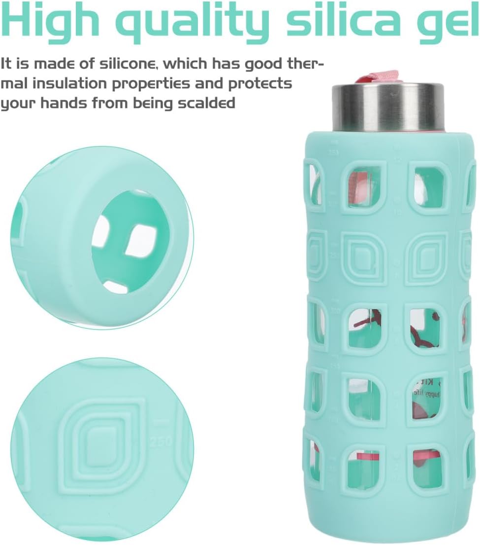 DOITOOL Silicone Bottle Sleeves 4 Pack - Protective Sports Water Bottle Covers Heat Insulation Slip Resistant Sleeves for Glass Bottles 5.90 X 2.55 X 2.55 Inches