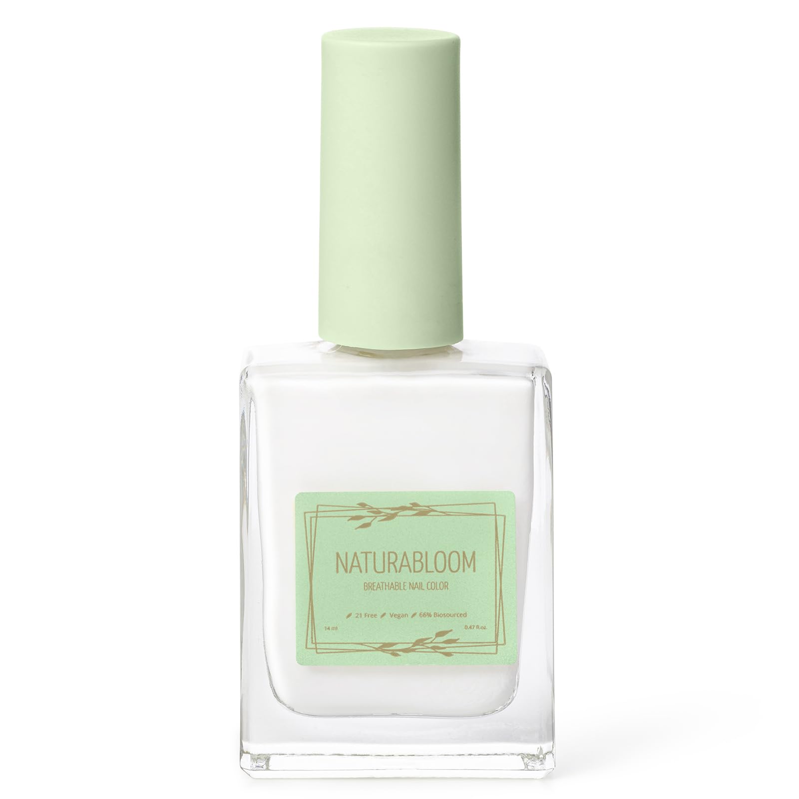 NATURABLOOM Breathable Nail Polish (Soft Cotton) - Premium White Nail Varnish & Long Lasting Nail Polish for the Mindful & Style-Conscious - Halal-Friendly, Vegan & Toxin-Free Nail Varnish