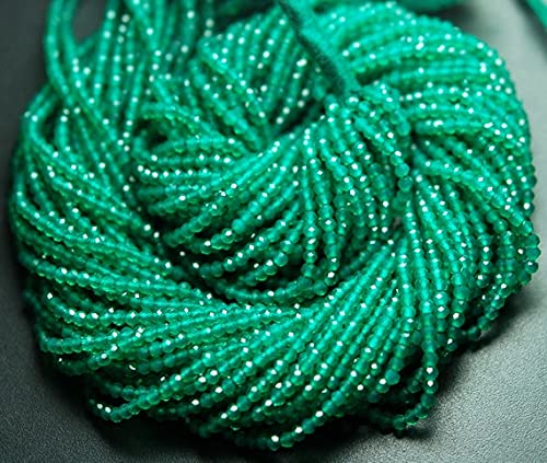 Onyx vert micro-facetté 2mm pour assembler un collier d'été bohème chic