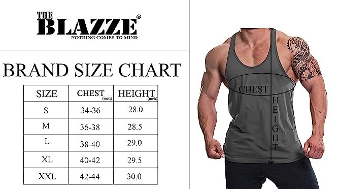 Image of THE BLAZZE Men's Cotton Sleeveless Tank Tops Gym Vest for Mens