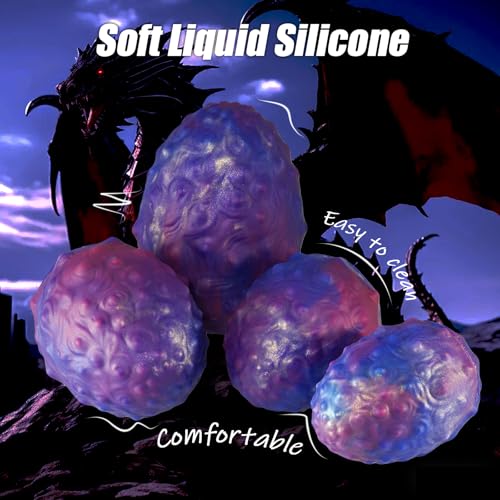 Image of Liquid Silicone Anal Plug, 2.7 inch Dimeter Egg-Shaped Butt Plug Anal Sex Toy with Long Chain, Prostate Massager Vaginal Stimulation for Men Women Couple (S)