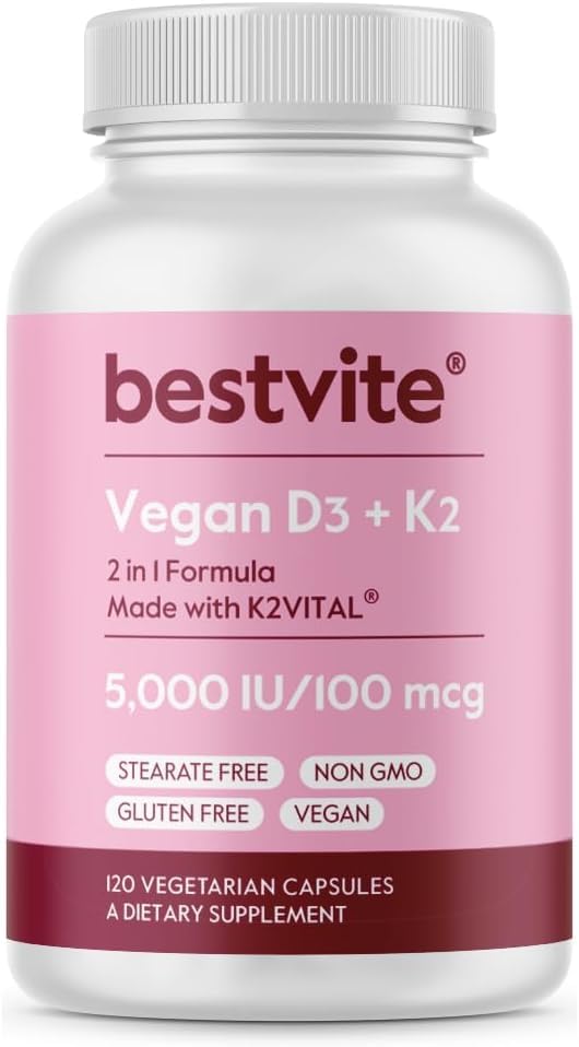 Athinika Nutrition VEGAN VITAMIN D3 5000 IU + VITAMIN K2 100 MCG AS MK-7 (120 VEGETARIAN CAPSULES) - NO STEARATES - VEGAN - NON GMO - GLUTEN FREE (B0D633QS69) Amazon Price History, Amazon Price Tracker