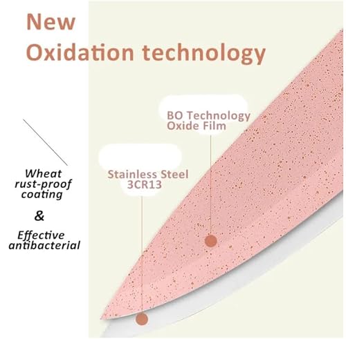 Colorful Knife Set Wheat Straw Pastel Color Kitchen Knives Professional Kitchen Knife Set 6 Pieces Stainless Steel Ceramic Kitchen Knife Set Shears Fruit Carving Knife Set Gift Box Set #TOP2