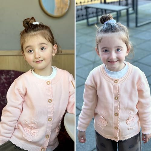 Image of Curipeer Toddler Girl Sweater Cardigans, Long Sleeve Coat, 18M-9Y | Soft Warm Fabric, Spring and Fall Casual Wear, Little and Baby Girl