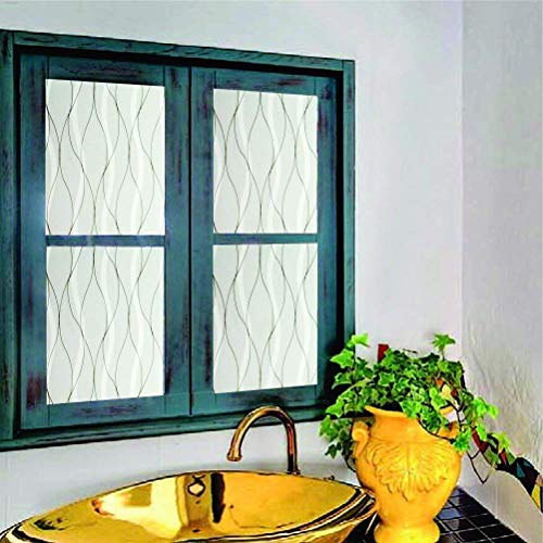 Image of ELTON Vinyl 3D Window Privacy Self Adhesive Decorative Film with Heat Control Anti UV (24 x 240 inches)