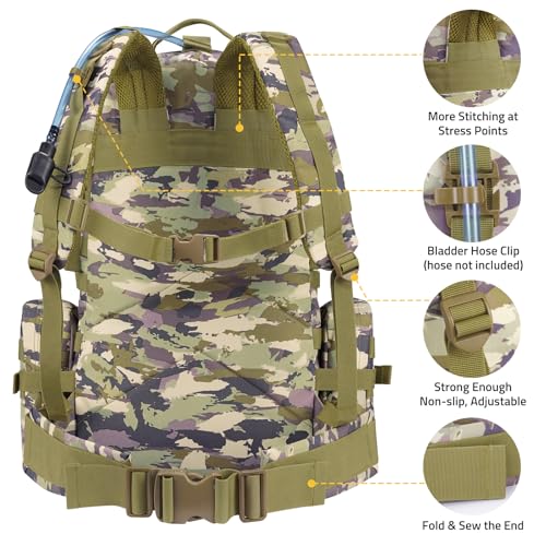 Image of CVLIFE Tactical Backpack Military Army Rucksack 60L Large Assault Pack Detachable Molle Bag, Auriclash