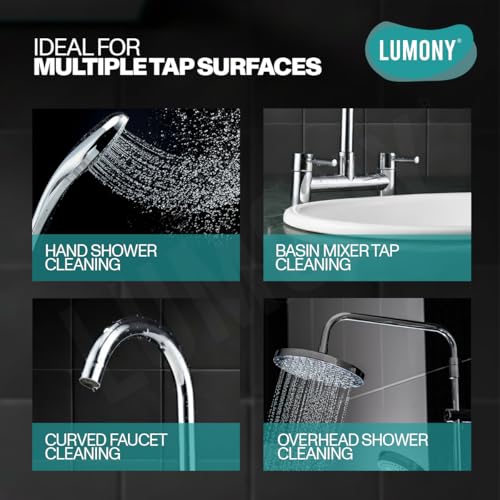 Image of LUMONY | Combo | Tap Cleaner-Limescale Remover | Kitchen Cleaner Reduced Scrubbing | Suitable for Suitable for Chimneys, Counter Tops, Stoves Cleaner & Taps, Shower, Faucets, Descaler, Tiles, Mirrors