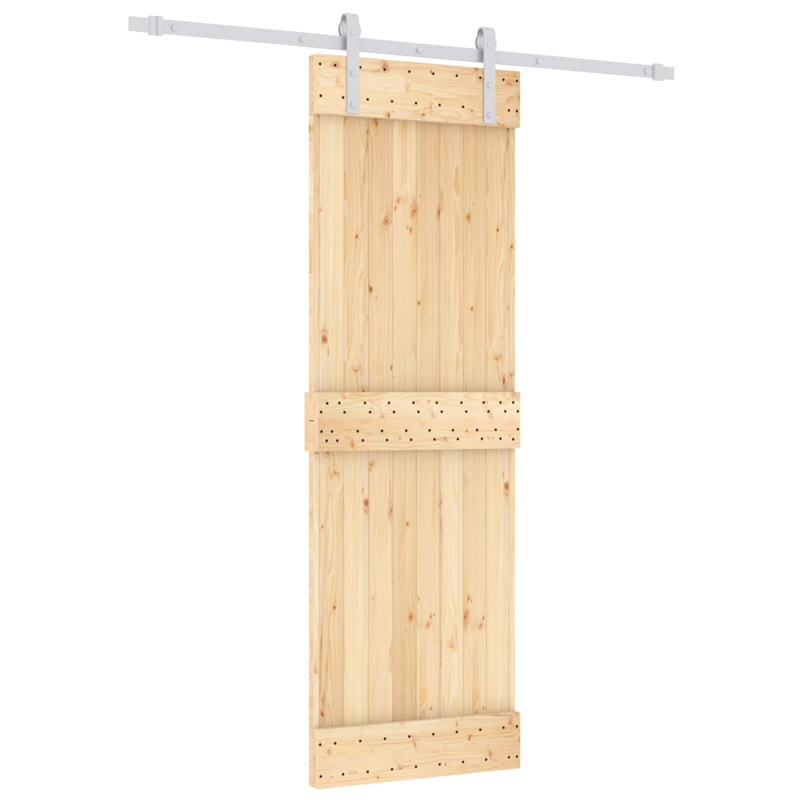 Puerta corredera 70 x 210 cm madera pino y blanco