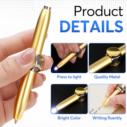 4 Stück Fidget Spinner Stift für ADHS mit LED Licht, 3-in-1 Anti Stress Stift & Kugelschreiber mit Spinning Funktion mit 4 Ersatzminen, Schreibstift für Büro, Schule, Geschenke ADHS Hilfsmittel