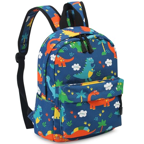 Image of Zicac Toddler Backpack for Boys Girls 12 inch Mini Kids Backpack for School & Travel, Preschool Kindergarten Cartoon Daypack (Dark Blue)