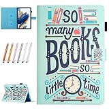 AKHIOK Case for Samsung Galaxy Tab A7 Lite 8.7 Inch 2021 Model (SM-T220/T225/T227), Premium PU Leather Stand Cover with Caed Slot Pen Houlder for A7 Lite - Books