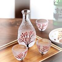Amazon.co.jp: 桜柄 酒器セット ガラス 冷酒耐熱ガラス 冷酒器セット 
