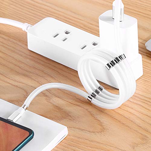 Aduro Magnetic Self Winding Fidget Lightning Iphone Charger Cable Mfi Certified Charging Cable Cord For Iphone 12 11 Xs Max Xr X 8 Plus 7 Plus 6S 6 Plus Se 2020 5S Ipad Pro Ipod Airpods 3 Foot (White) #TOP2