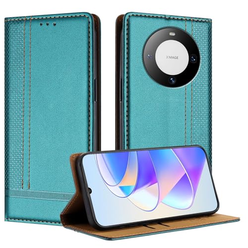 Huawei Mate 60 Pro/Mate 60 Pro Plus �P�[�X �E�H���b�g�ƌ݊�������A�J�[�h�z���_�[�t�� PU ���U�[ �t���b�v �t�H���I �P�[�X �t���b�v �P�[�X �L�b�N�X�^���h [�ϏՌ��� TPU �C���i�[�V�F��] �����^�X�����d�b�P