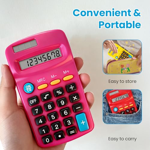 Calculadora mini de 8 dígitos para escritorio con panel solar pequeño pack de 18 5