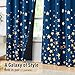 Treatmentex Gold Star Full Blackout Curtains for Bedroom, Navy Blue 100% Blackout Window Curtains for Boys Baby Nursery Room, Metallic Star Windows Curtains 50