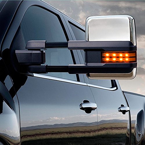 Nova 07-13 Silverado Towing Power Heated Led Signal Lamps Chrome Mirrors Led Signal & Clearance Lamps 2007(Just For New Body Style) 2008 2009 2010 2011 2012 2013 #TOP7
