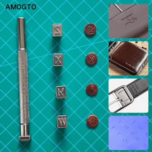 image for AMOGTO Alphabet Stamp Tools Set Leather Craft Stamping Leather Craft S