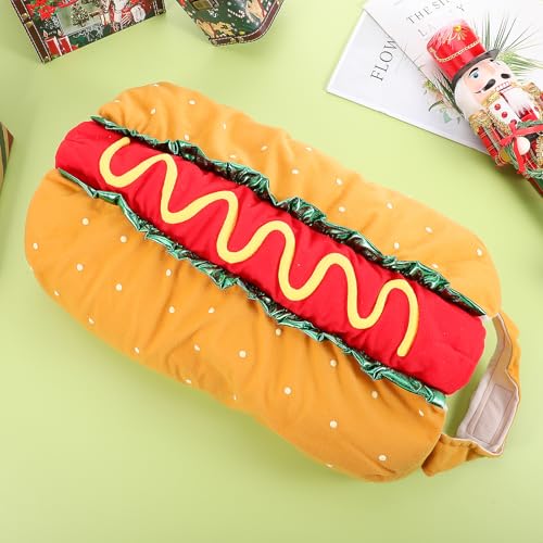 Disfraz para perro Hot Dog color naranja talla XL miniatura 5
