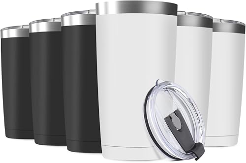 Vasos térmicos portátiles de 20 onzas, aislados al vacío, tapa deslizante, acero inoxidable y doble pared para café, casa, oficina y aire libre,